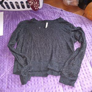 LLD Aeropostale Long Sleeved Knit Cropped Top Medium Charcoal